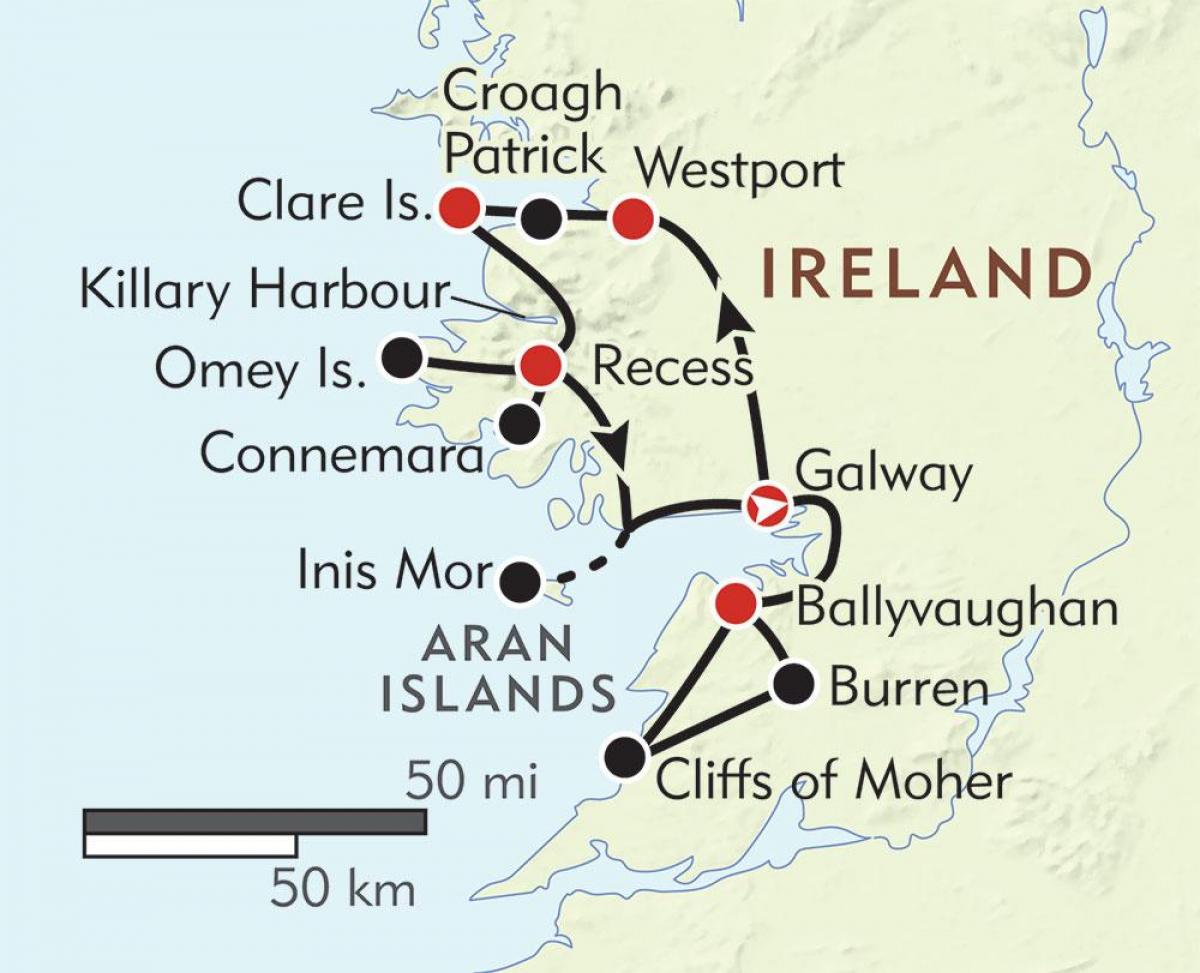 خريطة الساحل الغربي من أيرلندا 