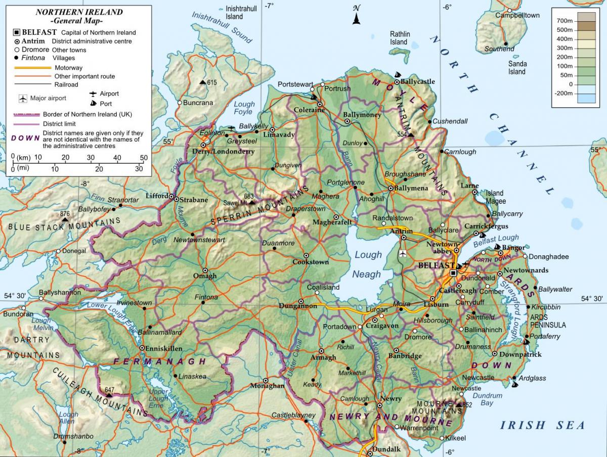 خريطة ايرلندا الشمالية