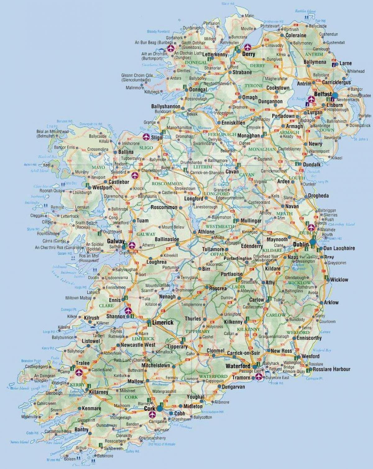 خريطة ايرلندا