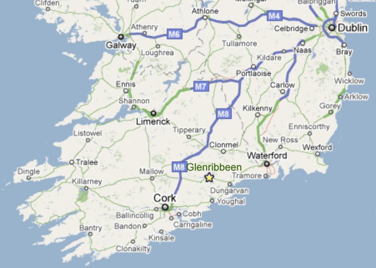 خريطة جنوب ايرلندا