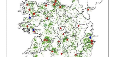خريطة ايرلندا الغابات
