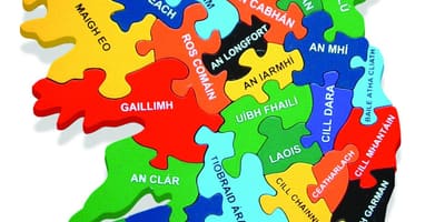خريطة خريطة ايرلندا كما gaeilge