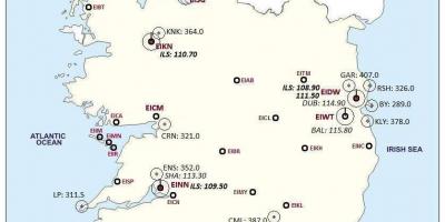 خريطة ايرلندا عرض المطارات