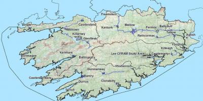 خريطة مفصلة الغربية أيرلندا